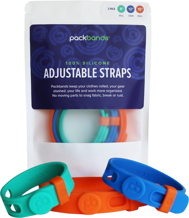 Packbands 3-Pack of silicone multi-use storage and organization straps