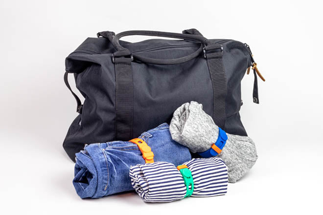 Packbands are the best travel accessory to secure rolled clothing when traveling or attach items to luggage, backpacks and purses