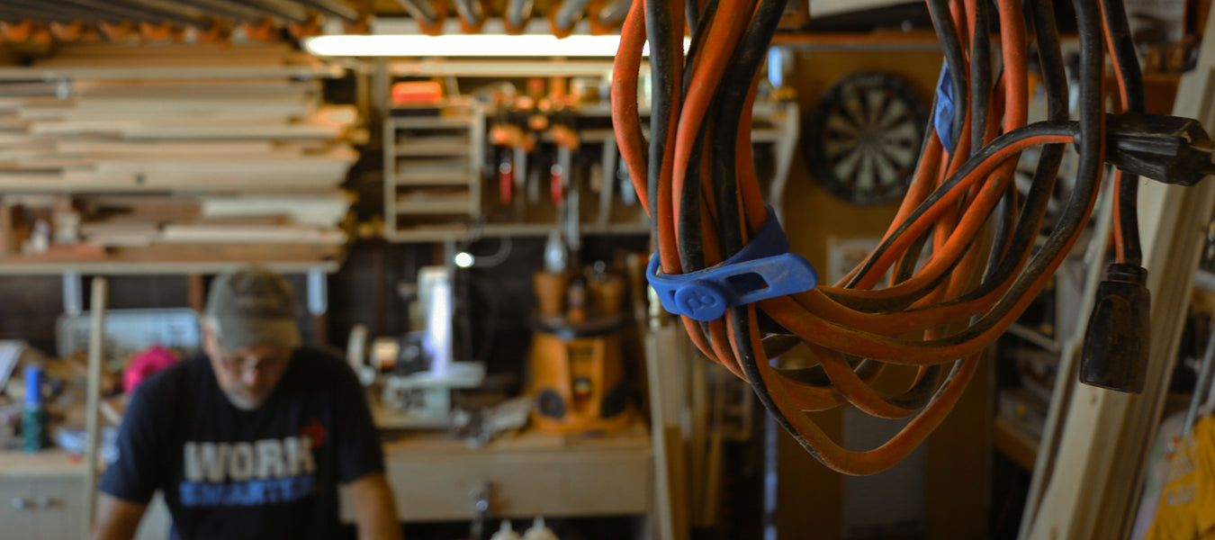 Use Packbands in the garage or workshop to hold cords, cables, ropes and hoses